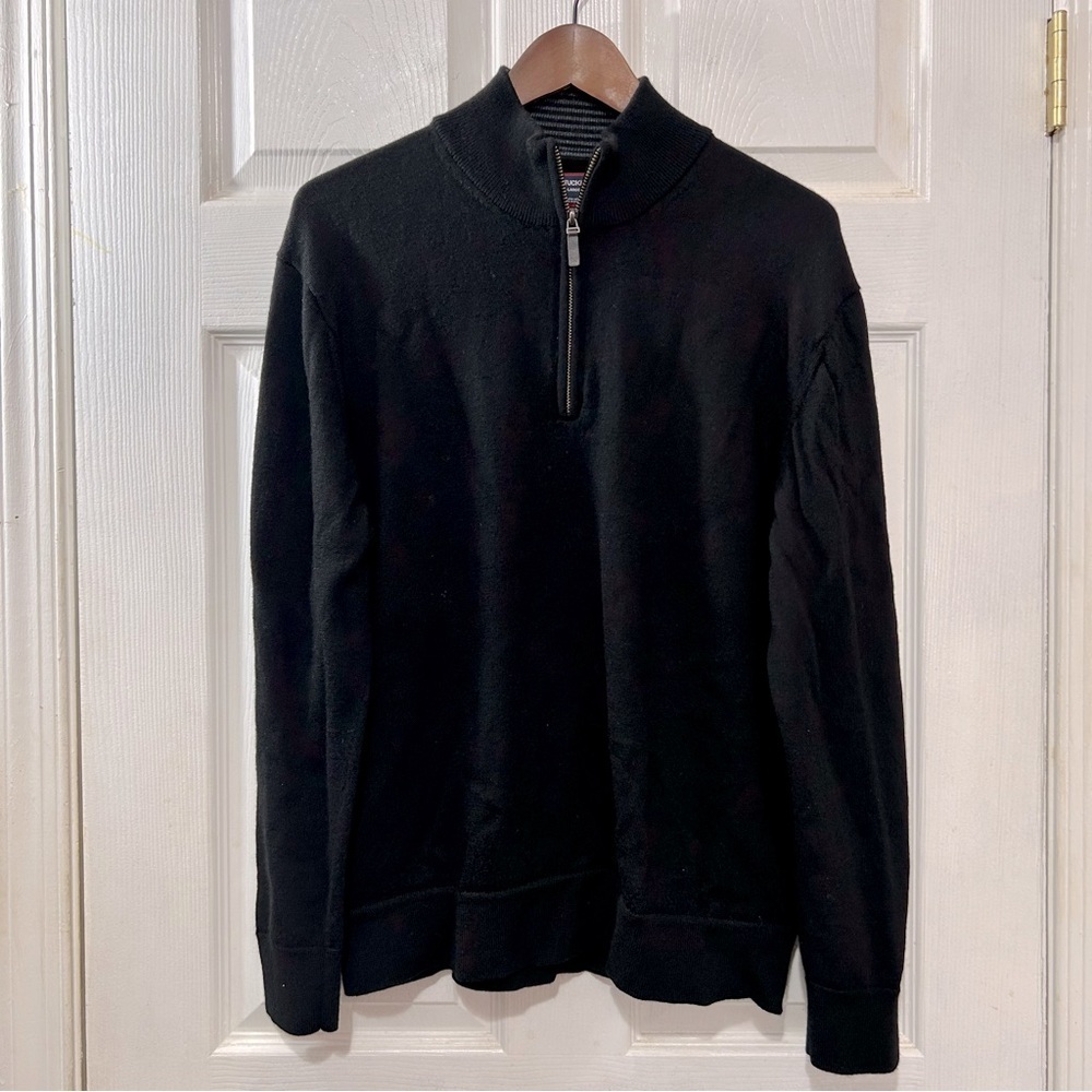UnTuckit Wool Sweater Men's Quarter Zip Black Size XL